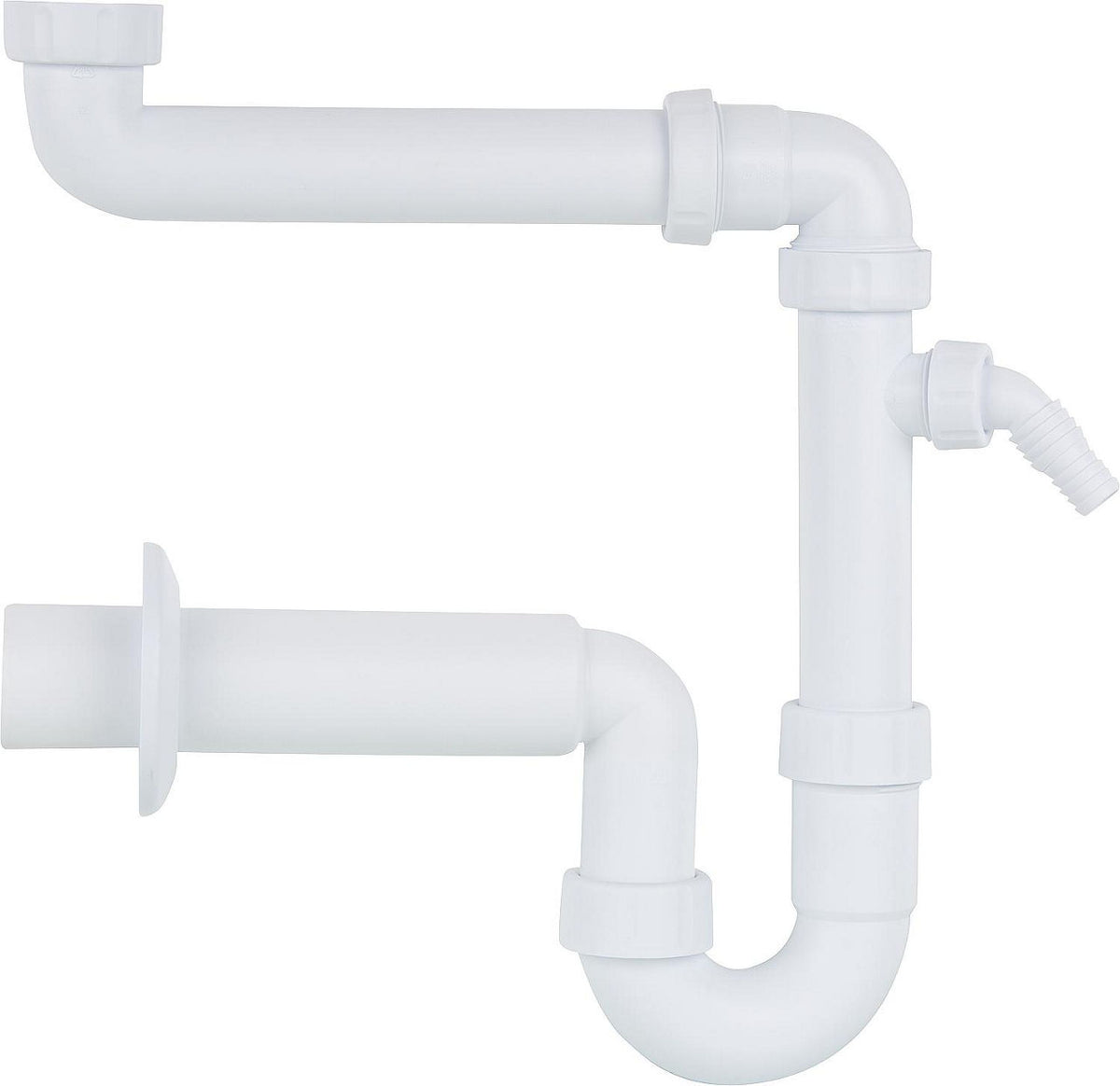Siphon gain de place universel Otto Haas avec fermeture à bille anti-odeurs