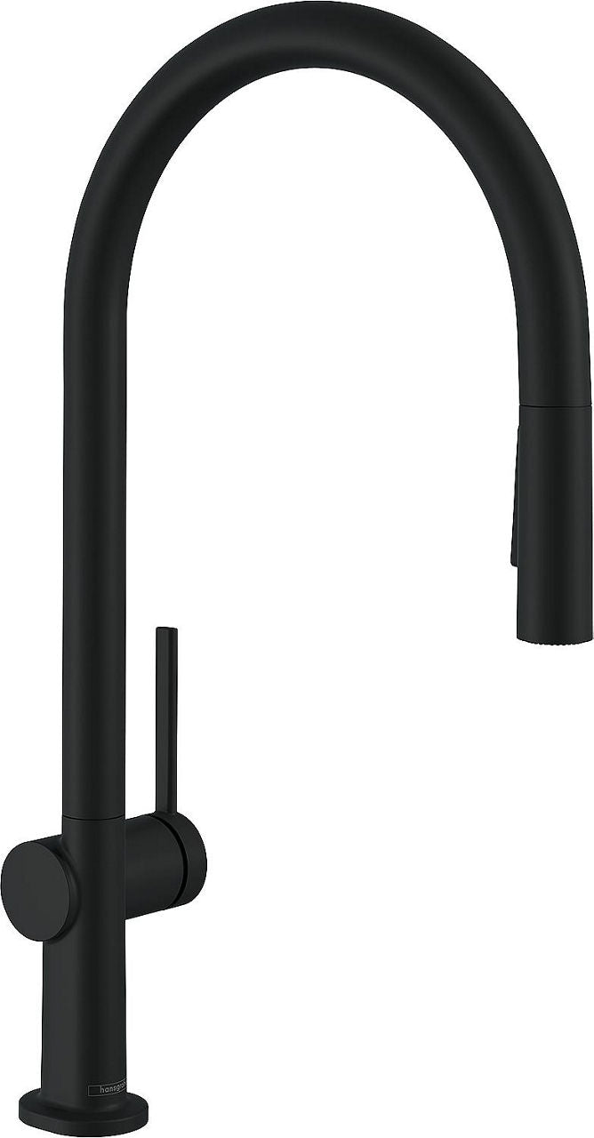 Mitigeur d'évier Hansgrohe 210 Talis M54 douchette extractible saillie 223 mm noir mat