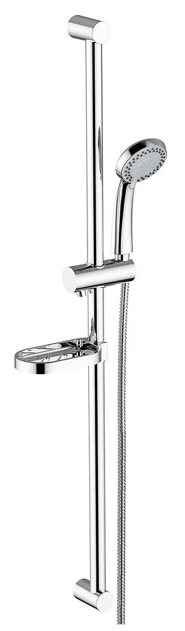 Optima Brauseset 600 mm, 3 Strahlarten Ø 85 mm mit verchromter Seifenschale