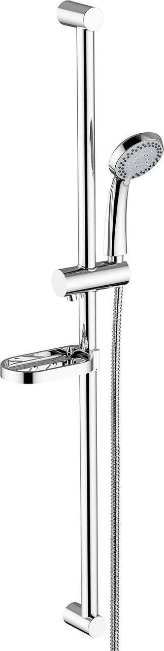 Optima Brauseset 600 mm, 3 Strahlarten Ø 85 mm mit verchromter Seifenschale