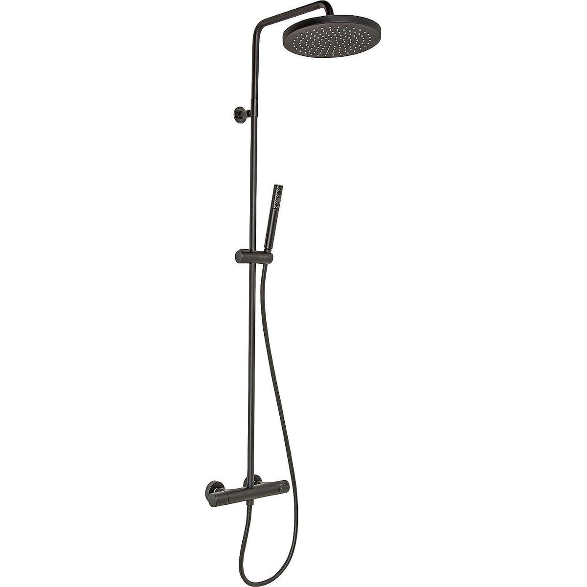 Colonne de douche thermostatique Muun Nero avec pomme de tete Ø 250 mm et douchette noir mat