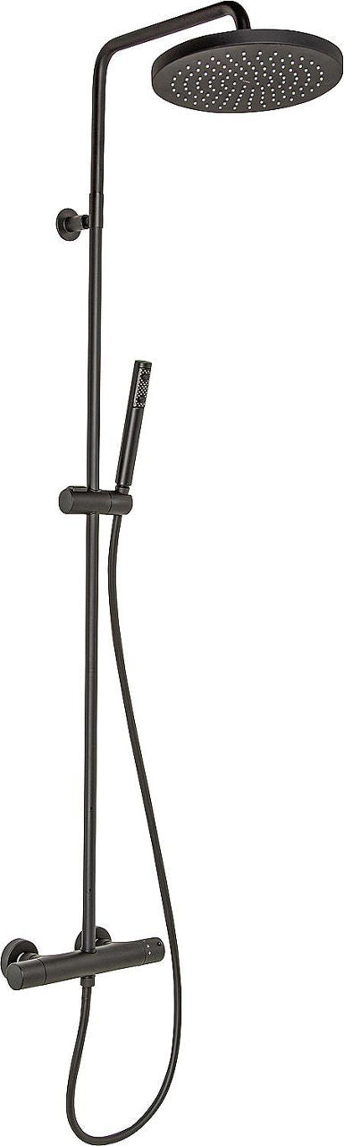Colonne de douche thermostatique Muun Nero avec pomme de tete Ø 250 mm et douchette noir mat