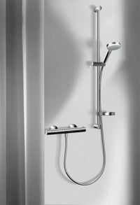 Hansa Hansaunita Thermostat-Duschsäule 900 mm Stange Ø 100 mm Handbrause Chrom