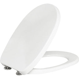 Abattant WC Twist avec fermeture douce en duroplaste blanc, avec démontage rapide et charnière en inox