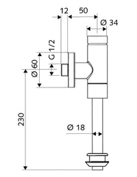 Robinet de chasse à pression SCHELL Schellomat Basic SV, avec robinet d'isolement, chromé - vue 4