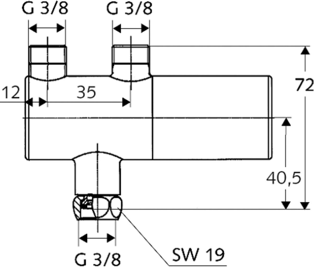 Mitigeur thermostatique d'eau sanitaire SCHELL DN10 (3/8"), chromé