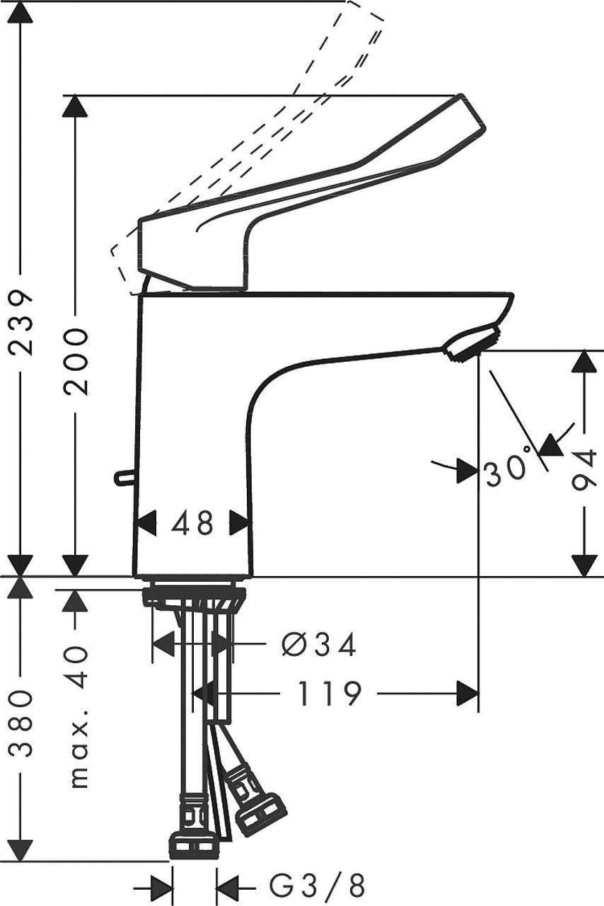 Mitigeur de lavabo Hansgrohe Focus Care chromé