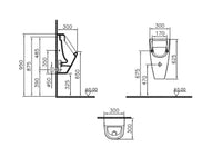 Urinoir Vitra S20 Basic, alimentation par l'arrière, sortie horizontale, 310×625×300 mm, blanc - vue 2