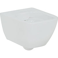 WC suspendu à fond creux Geberit Smyle Square compact, sans bride de rinçage, blanc L x H x P : 350x330x490mm