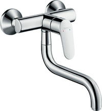 Mitigeur d'évier mural Hansgrohe Focus M41 avec bec orientable saillie 261 mm chrome
