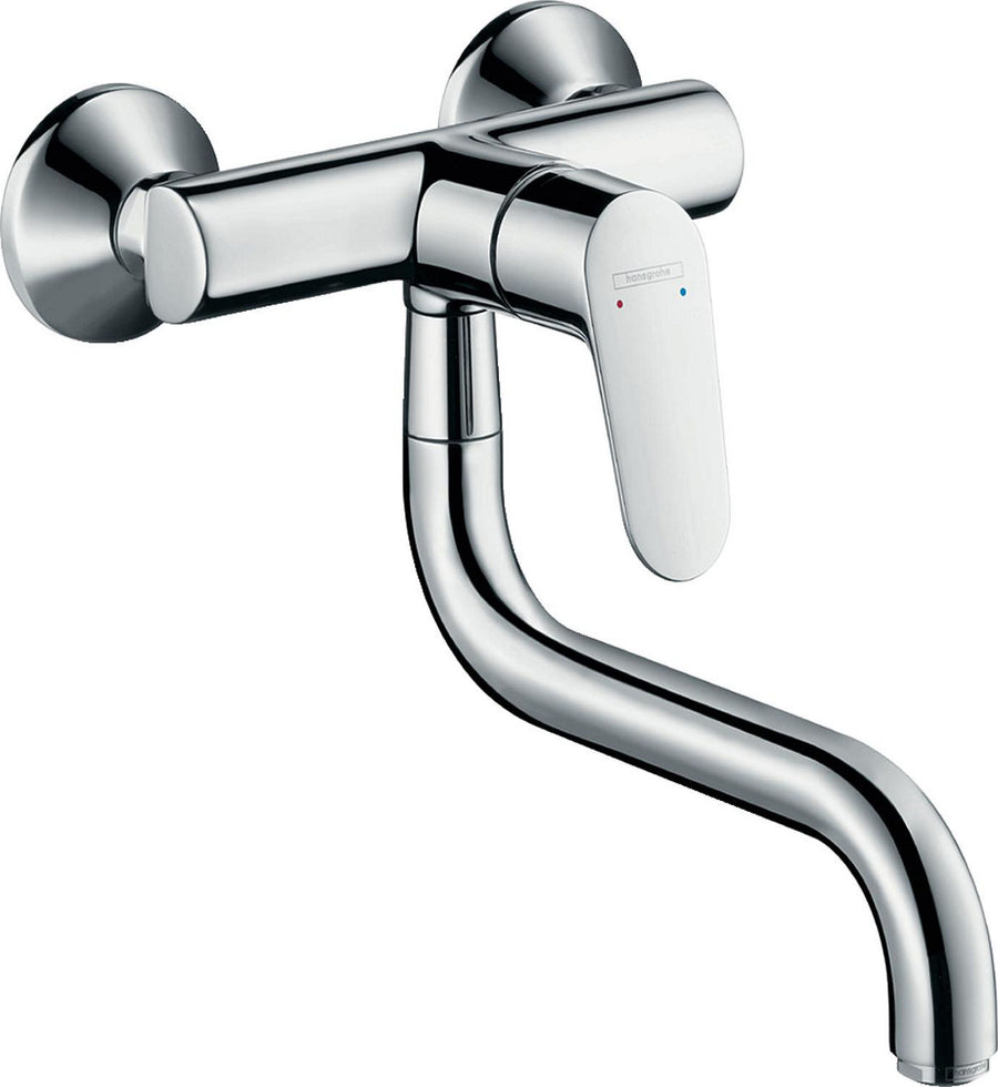 Mitigeur d'évier mural Hansgrohe Focus M41 avec bec orientable saillie 261 mm chrome