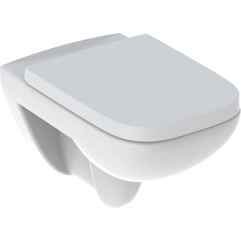 Pack combiné Geberit Renova Plan, WC suspendu à fond creux & abattant blanc, L x H x P : 355x345x540mm