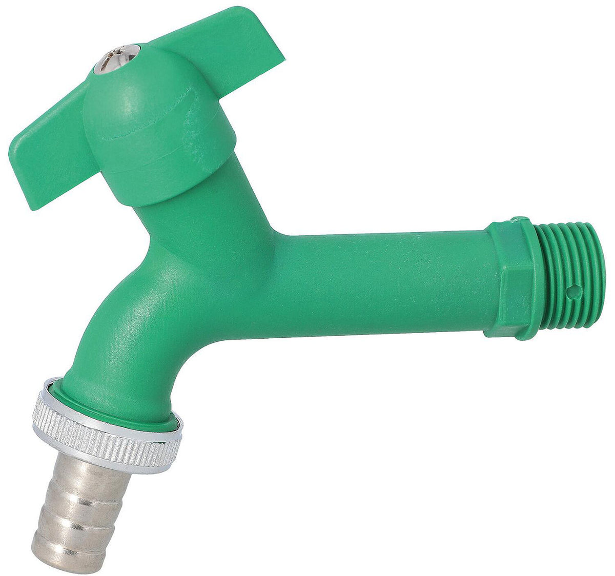 Robinet en plastique DN 15 (1/2") avec embout de tuyau inox
