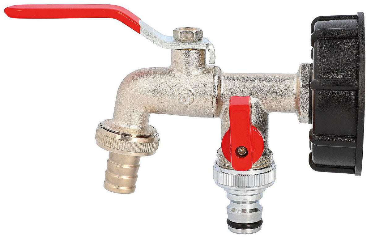 Adaptateur IBC avec robinet à boisseau sphérique double 1/2", S 60 x 6