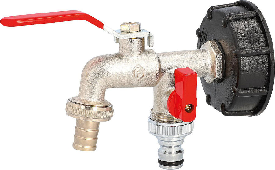 Adaptateur IBC avec robinet à boisseau sphérique double 1/2", S 60 x 6