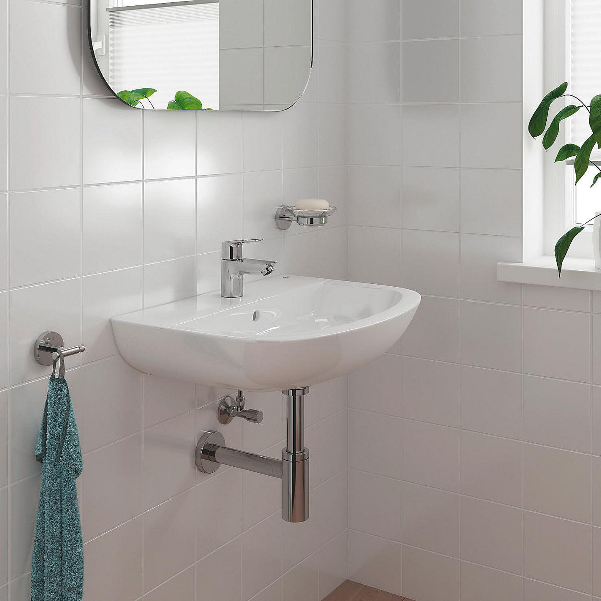 Robinet sur colonne Grohe Bauloop XS-Size saillie 88mm chromé