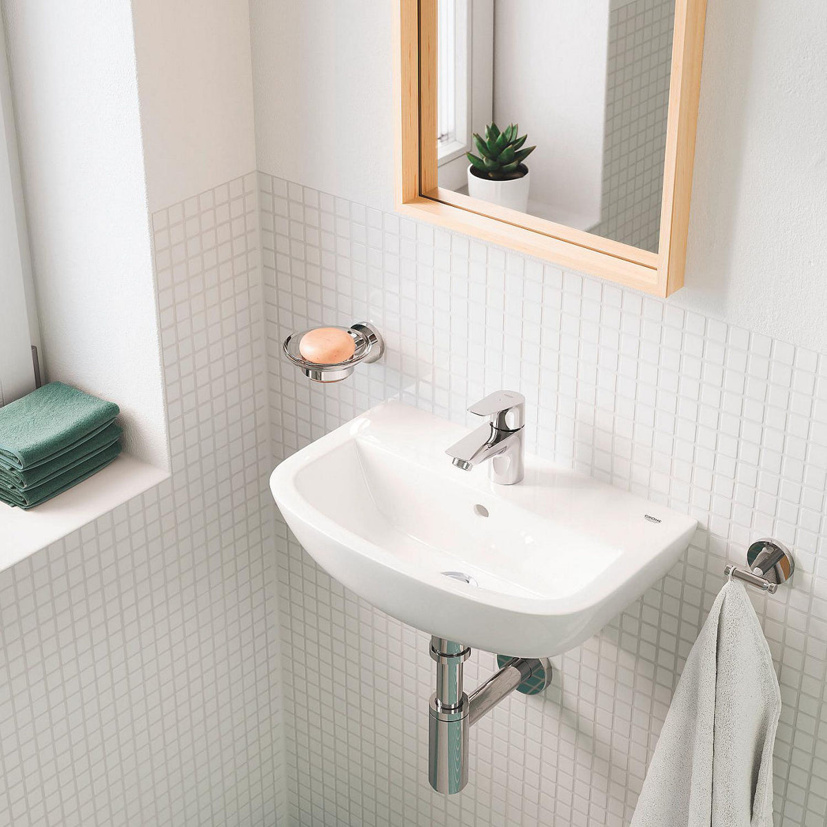 Robinet sur colonne Grohe Bauedge saillie 88mm chromé