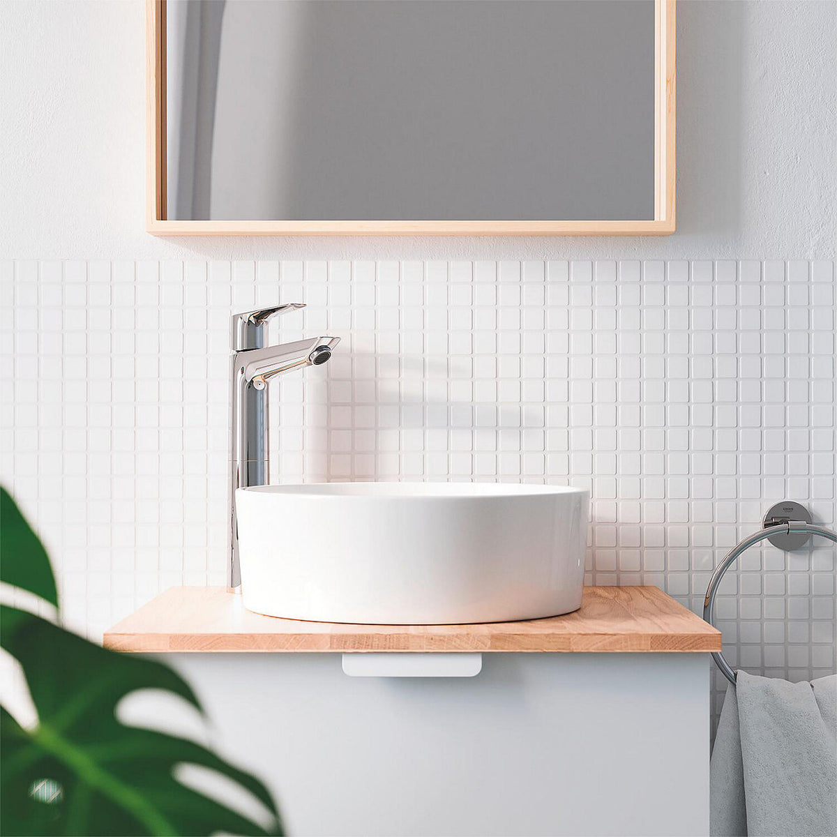Mitigeur de lavabo Grohe BauEdge XL-Size saillie 108mm chromé