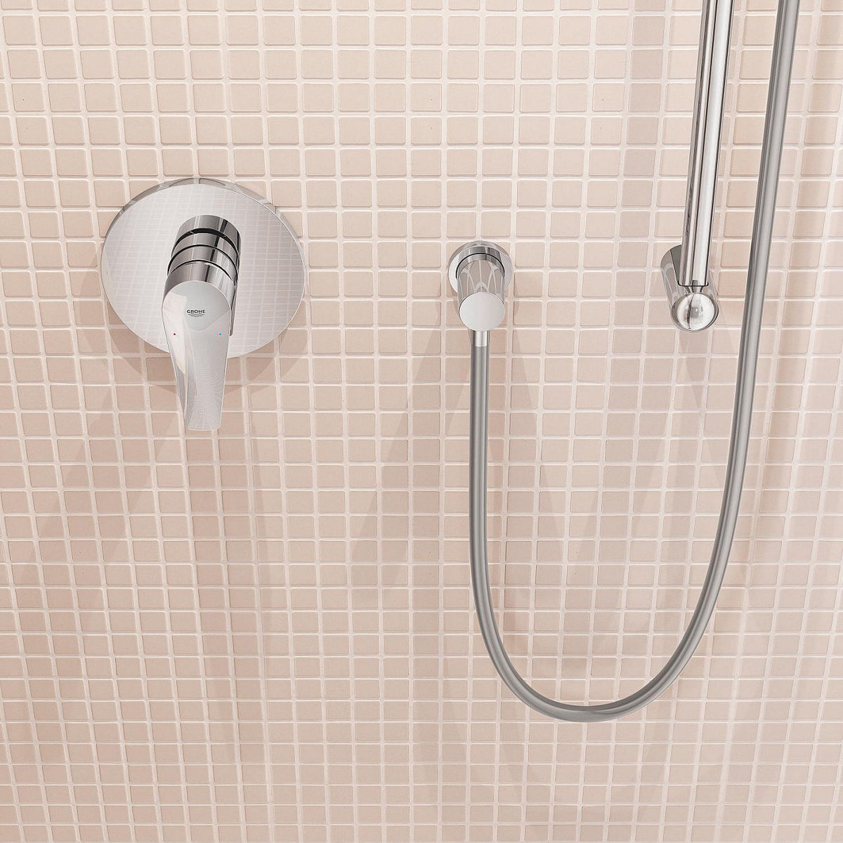 Mitigeur douche encastré Grohe BauEdge rosace Ø 158 mm chromé