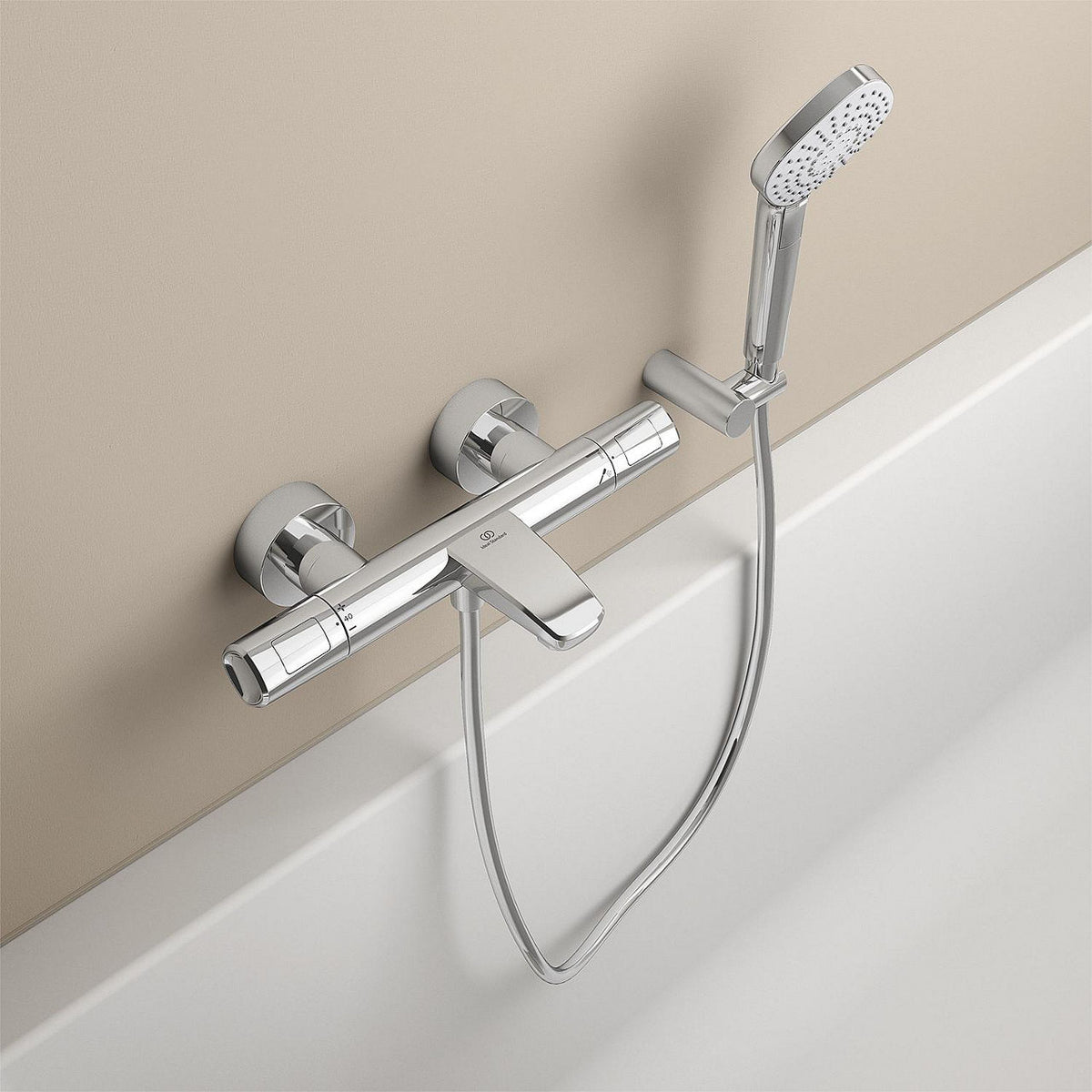 Thermostatique bain-douche apparent Ideal Standard Ceratherm T100 chromé