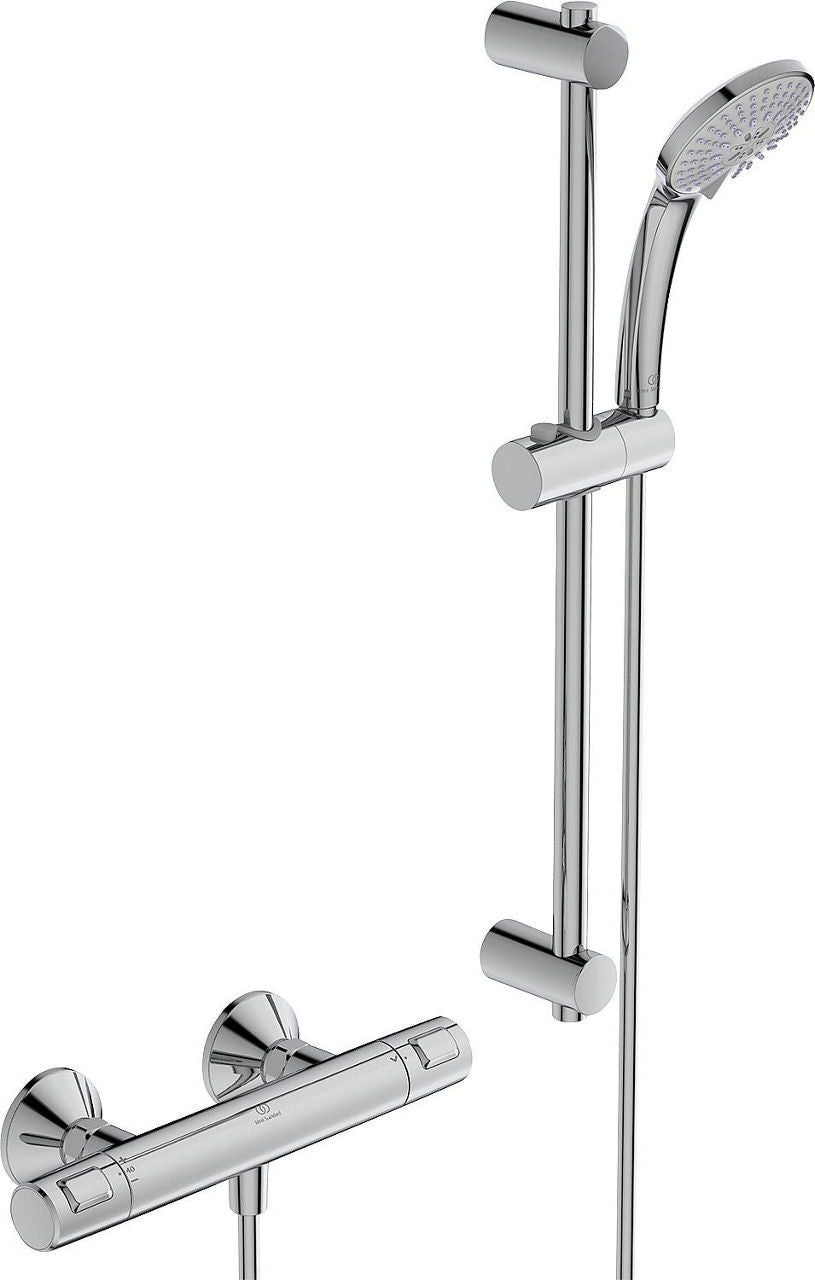 Thermostatique douche Ideal Standard Ceratherm 25 barre 600 mm douchette Ø 100 mm chrome