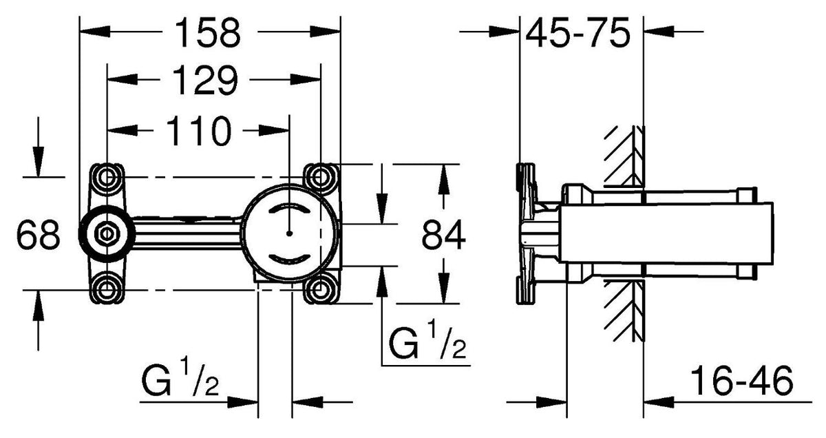 Corps encastré universel Grohe 23571000
