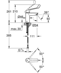 Mitigeur de lavabo Grohe Eurosmart S-Size chromé