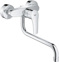 Mitigeur d'évier mural Grohe Eurosmart avec bec pivotant