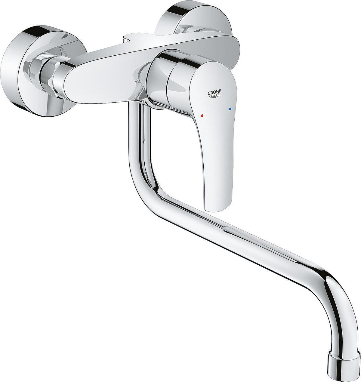 Mitigeur d'évier mural Grohe Eurosmart avec bec pivotant