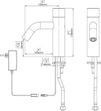 Robinetterie électronique de lavabo Benkiser Metrix Fashion saillie 125mm chromée