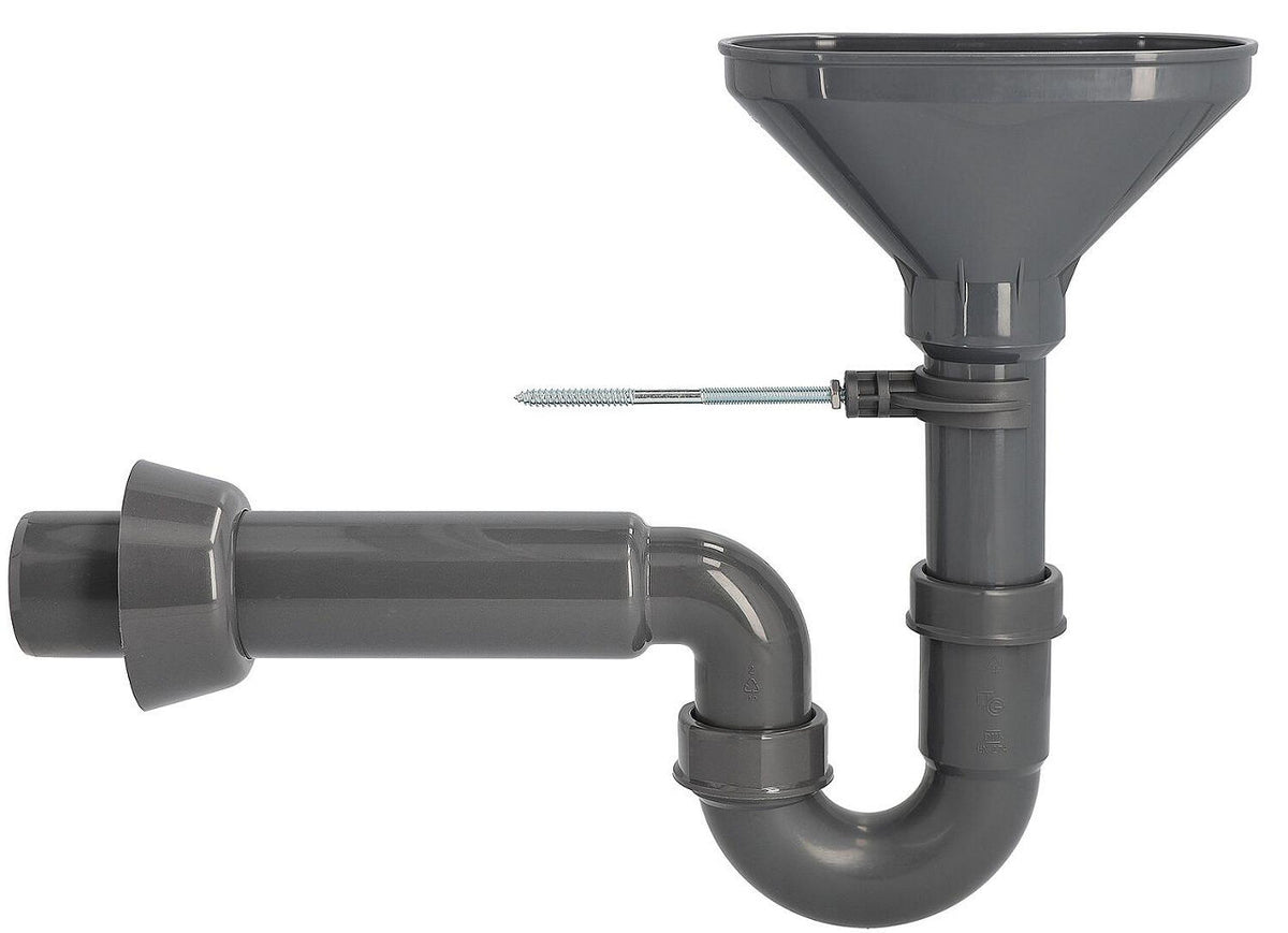 Siphon entonnoir avec fixation murale en matériau recyclé