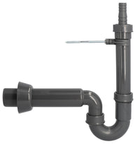 Siphon pour machine à laver 1 1/2" DN50 avec fixation murale en matériau recyclé