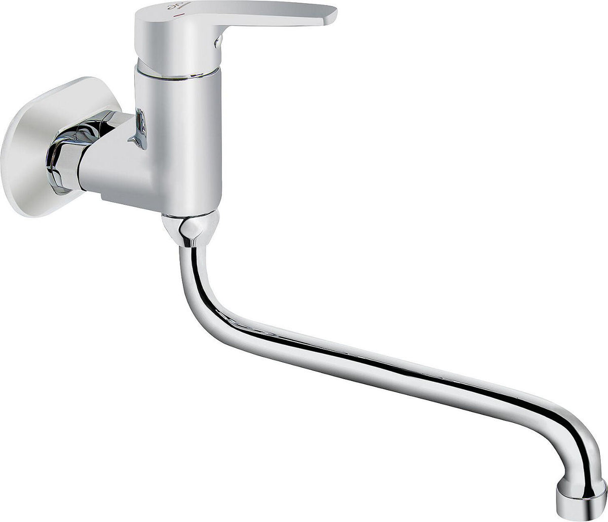 Mitigeur d'évier mural Heinrichschulte Alpha 350 Bec orientable Saillie 330 mm chrome