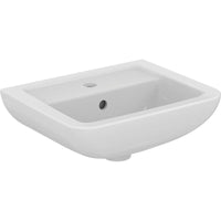 Lave-mains Eurovit Plus 1 trou pour robinetterie, blanc, l x H x P : 450 x 170 x 360 mm