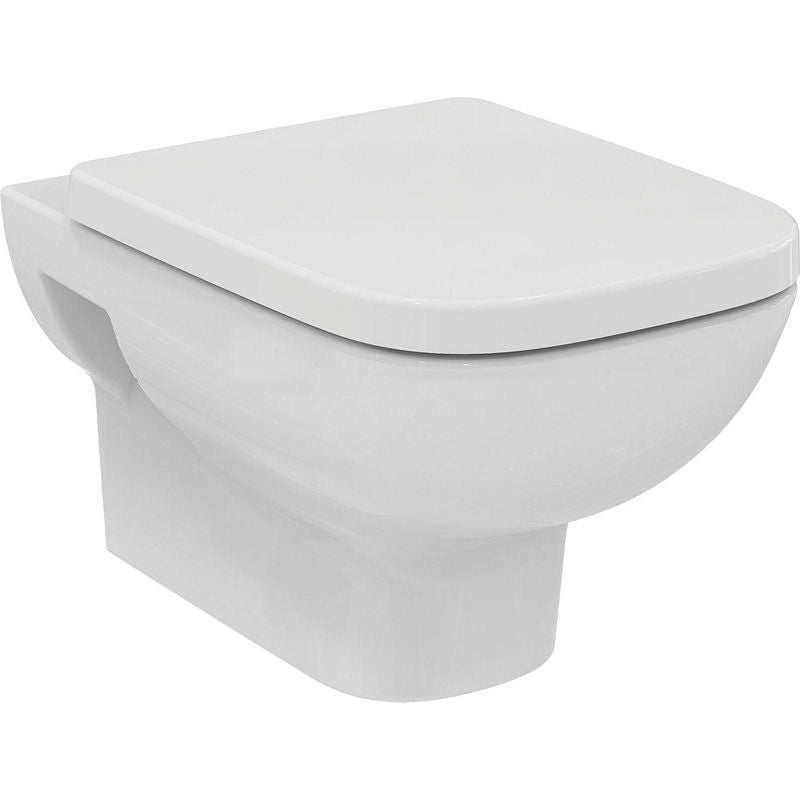 WC suspendu à fond creux Ideal standard i.Life rectangulaire L x H x P : 355x335x540 mm sans bride de rinçage céramique blanc