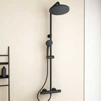 Ideal Standard Ceratherm T25 Thermostatic Shower System with Ø 200 mm Matt Black Head