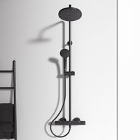 Ideal Standard Ceratherm T25 Thermostat-Duschsystem Handbrause Kopfbrause Ø 200 mm Mattschwarz