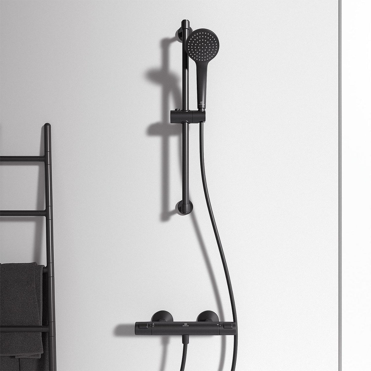 Ideal Standard Idealrain 600 mm Shower Kit, 1 spray matte black