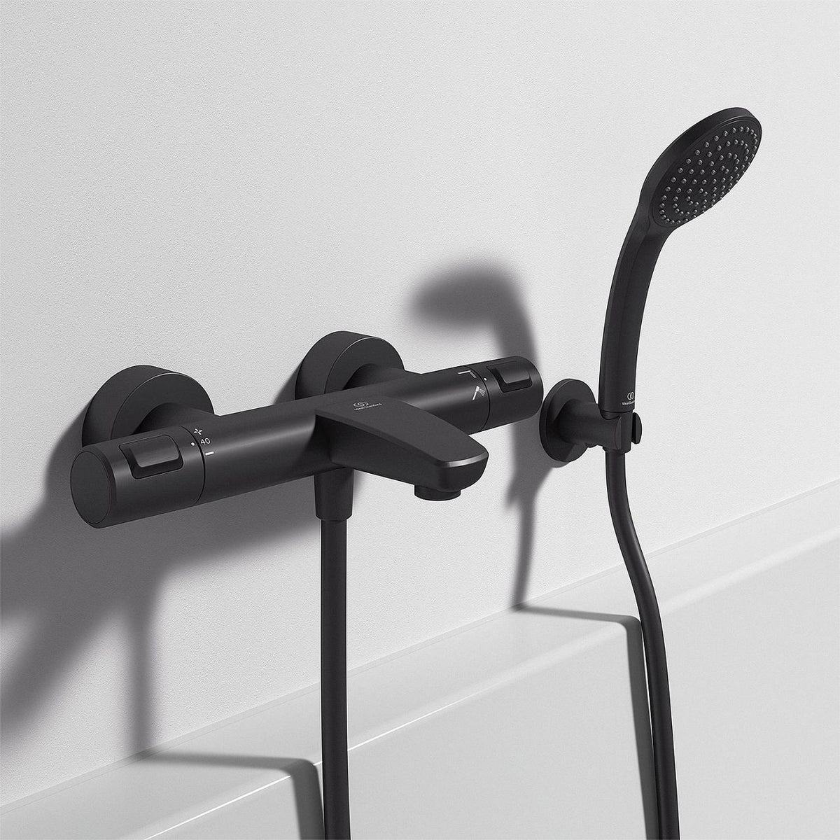 Douchette Ideal Standard Idealrain 1 jet Ø 100 mm noir mat