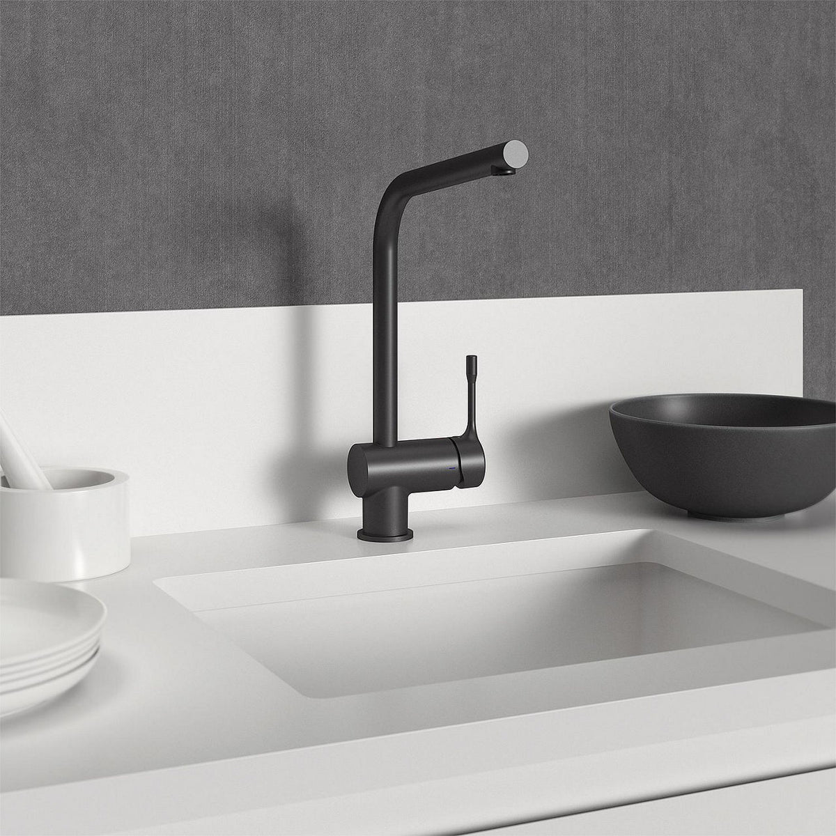 Mitigeur d'évier Ideal Standard Ceralook, bec pivotant, noir mat