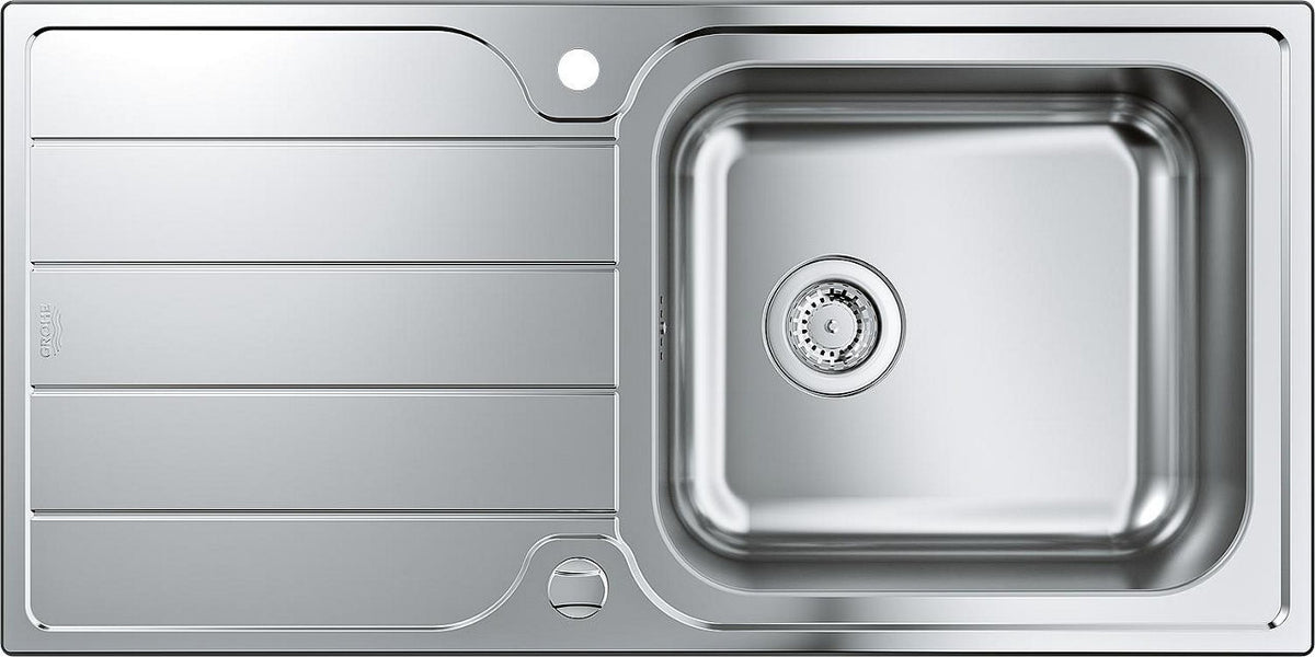 Évier en inox GROHE K500 avec 1 bac et égouttoir réversible 1000 x 500 mm