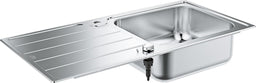 Évier en inox GROHE K500 avec 1 bac et égouttoir réversible 1000 x 500 mm
