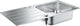 Évier en inox GROHE K500 avec 1 bac et égouttoir réversible 1000 x 500 mm