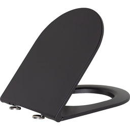 Abattant WC Elanda avec fermeture douce en duroplaste, noir Matt