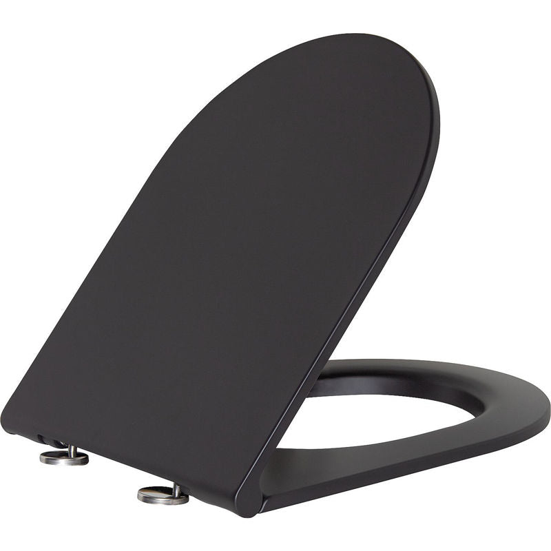 Abattant WC Elanda avec fermeture douce en duroplaste, noir Matt