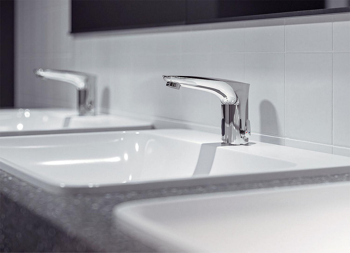 Robinetterie électronique de lavabo Schell MODUS E saillie 120 mm chromé