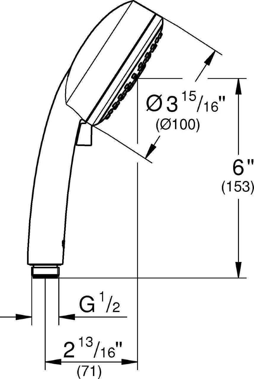 Douchette Grohe Tempesta C100 4 jets Ø 100 mm chromé