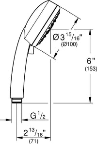 Douchette Grohe Tempesta C100 4 jets Ø 100 mm chromé