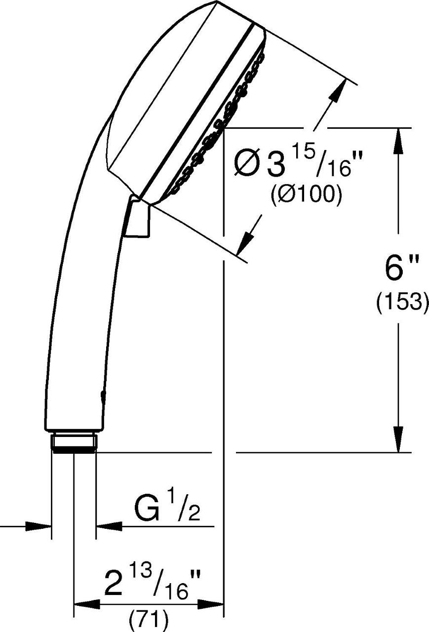 Douchette Grohe Tempesta C100 4 jets Ø 100 mm chromé