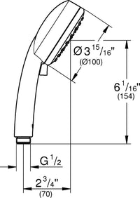 Douchette Grohe Tempesta C100 4 jets Ø 100 mm chromé